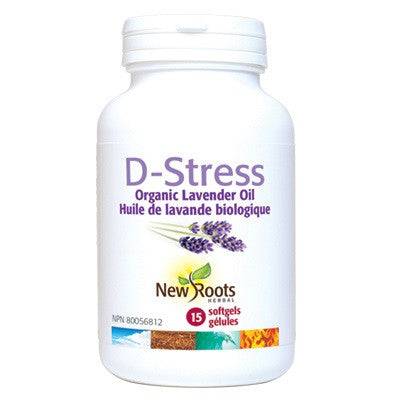 Expires April 2026 Clearance New Roots Herbal D-Stress Organic Lavender Oil - 15 soft gels