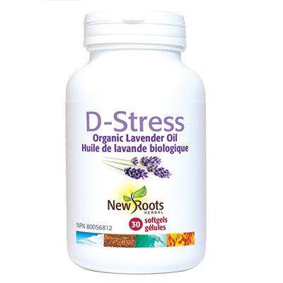 Expires April 2026 Clearance New Roots Herbal D-Stress Organic Lavender Oil - 30 soft gels