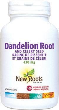 New Roots Herbal Dandelion Root and Celery Seed 430mg 100 Veg Capsules - YesWellness.com
