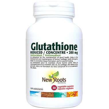 New Roots Herbal Glutathione Reduced 200mg + Vitamin C 50 mg - YesWellness.com