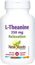 Expires March 2026 Clearance New Roots Herbal L-Theanine 250mg Relaxation 30 Vegetable Capsules