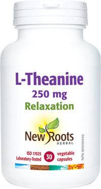 Expires March 2026 Clearance New Roots Herbal L-Theanine 250mg Relaxation 30 Vegetable Capsules
