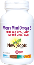 Expires June 2026 Clearance New Roots Herbal Merry Mind Omega 3 1000mg EPA/100mg DHA (Formerly OmegaMood) 30 Softgels
