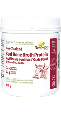 New Roots Herbal New Zealand Beef Bone Broth Protein Powder 300g - YesWellness.com