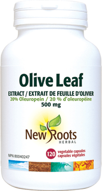 Expires March 2026 Clearance New Roots Herbal Olive Leaf Extract 20% Oleuropein 500mg - 120 Veg Capsules