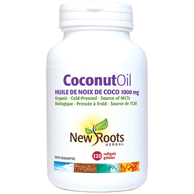New Roots Herbal Organic Coconut Oil 1000mg Softgels - 120 soft gels - YesWellness.com