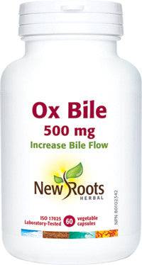 New Roots Herbal Ox Bile 500mg 60 Vegetable Capsules - YesWellness.com