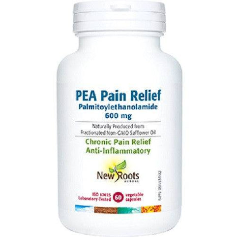 New Roots Herbal PEA Pain Relief Palmitoylethanolamide 600 mg 60 Caps - YesWellness.com