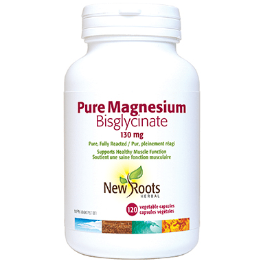 New Roots Herbal Pure Magnesium Bisglycinate 130mg - YesWellness.com