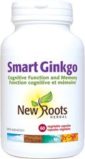 Expires March 2026 Clearance New Roots Herbal Smart Ginkgo - Cognitive Function and Memory - 60 Veg Capsules