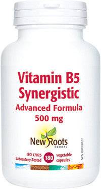 New Roots Herbal Vitamin B5 Synergistic Advanced Formula 500 mg 180 Capsules - YesWellness.com