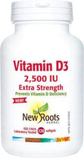 Expires June 2024 Clearance New Roots Herbal Vitamin D3 2,500 IU Extra Strength (120 Softgels) - YesWellness.com
