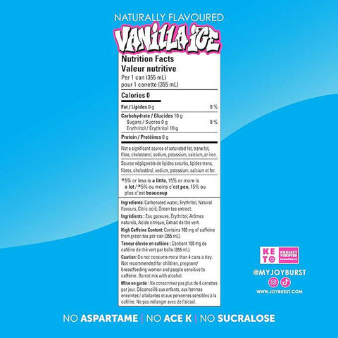 No Sugar Company Joyburst Energy Drink Vanilla Ice 4 x 355mL - YesWellness.com