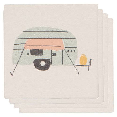 Now Designs Happy Camper Soak Up Coasters - 4 Pack - YesWellness.com