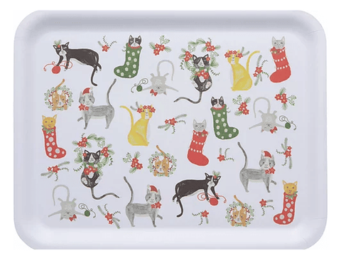 Now Designs Meowy Christmas Rectangle 14 Inch Tray - YesWellness.com
