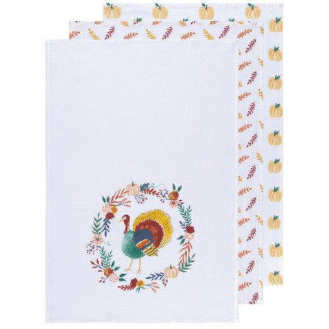 Now Designs Tea Towels - Harvest Turke - Set of 3 - YesWellness.com