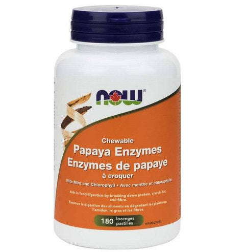 Now Foods Chewable Papaya Enzymes 180 lozenges - YesWellness.com