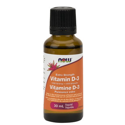 Now Foods Extra Strength Vitamin D-3 1000 IU 30 ml Liquid - YesWellness.com