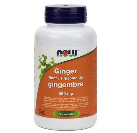 Now Foods Ginger Root 550mg 100 capsules - YesWellness.com
