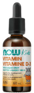 Now Foods Kids Vitamin D-3 100IU Drop Liquid 60 ml - YesWellness.com