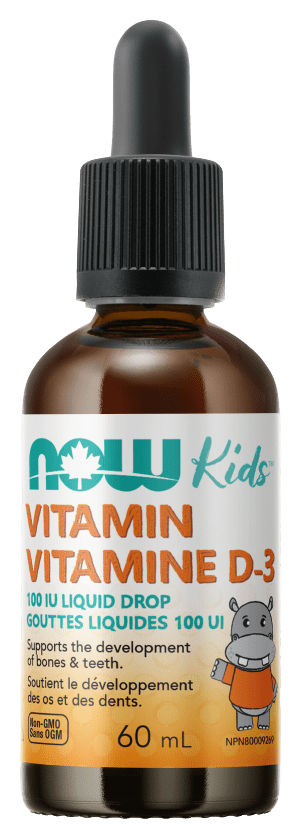 Now Foods Kids Vitamin D-3 100IU Drop Liquid 60 ml - YesWellness.com