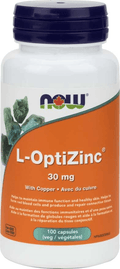 Now Foods L-OptiZinc 30mg with Copper 100 Veg Capsules - YesWellness.com