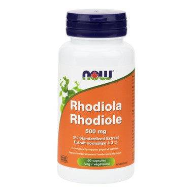 Now Foods Rhodiola 500mg 3% Standardized Extract 60 Veg Capsules - YesWellness.com