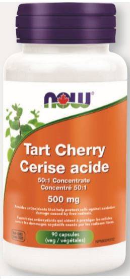 Now Foods Tart Cherry 50:1 Concentrate 500mg 90 Veg Caps - YesWellness.com