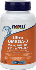 Now Foods Ultra Omega-3 (250mg DHA / 500mg EPA) Softgels - YesWellness.com