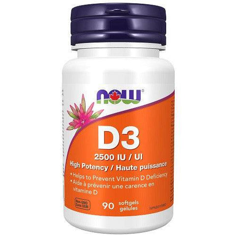 Now Foods Vitamin D-3 2500 IU Softgels - YesWellness.com