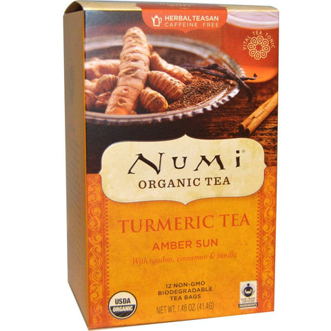 Expires February 2026 Clearance Numi Tea Organic Amber Sun Turmeric Tea 12 Packets