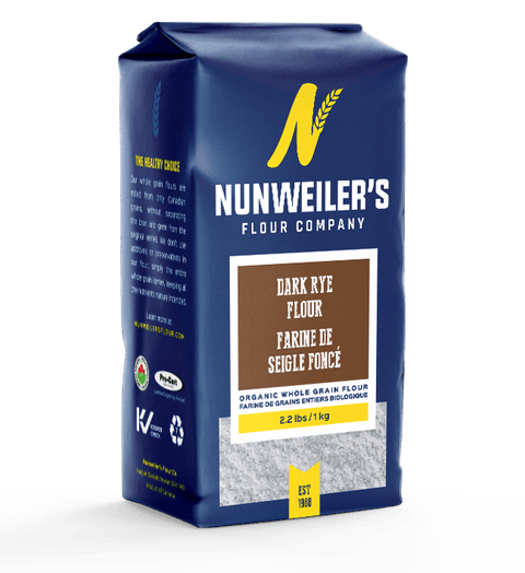 Nunweiler's Flour Company Organic Whole Grain Dark Rye Flour 1kg - YesWellness.com