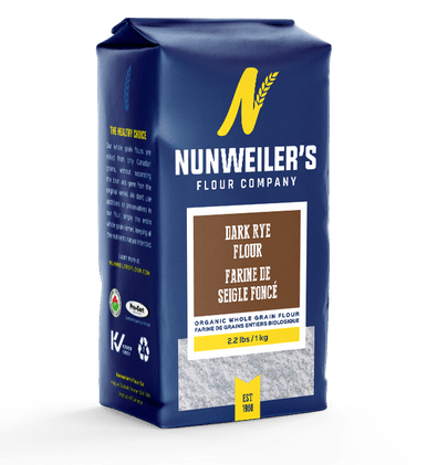 Nunweiler's Flour Company Organic Whole Grain Dark Rye Flour 1kg - YesWellness.com