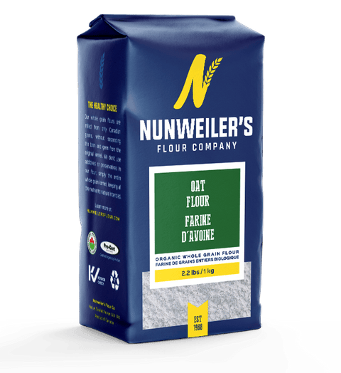 Nunweiler's Flour Company Organic Whole Grain Oat Flour 1kg - YesWellness.com