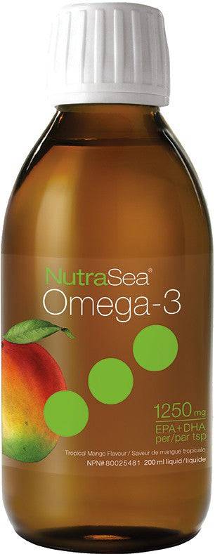 Expires June 2024 Clearance NutraSea Omega-3 EPA & DHA 1250mg Liquid Mango 200 mL - YesWellness.com