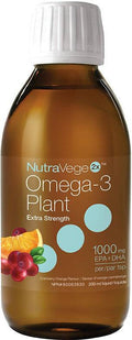 NutraVege 2x Omega-3 Plant Extra Strength Liquid Cranberry Orange 200ml - YesWellness.com