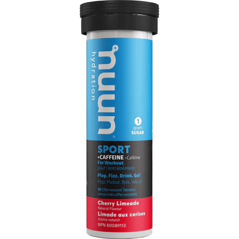 Nuun Hydration Sport +Caffeine Cherry Limeade 10 Tablets (8 x 52g Box) - YesWellness.com