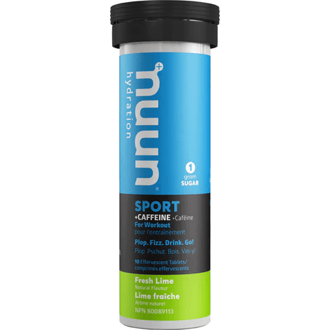 Nuun Hydration Sport +Caffeine Fresh Lime 10 Tablets (8 x 52g box) - YesWellness.com