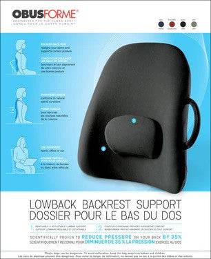 ObusForme Lowback Backrest Support - YesWellness.com