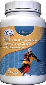 Omega Alpha MSM & D-Glucosamine Sulphate 90 capsules - YesWellness.com