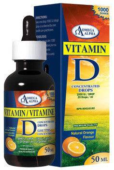 Omega Alpha Vitamin D3 1000 I.U. Concentrated Drops Orange 50 ml - YesWellness.com