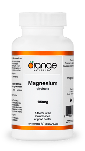 Orange Naturals Magnesium Glycinate 180mg 60 capsules - YesWellness.com