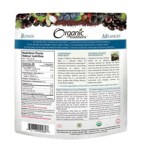 Organic Traditions Antioxidant Berry Blast 100 grams - YesWellness.com