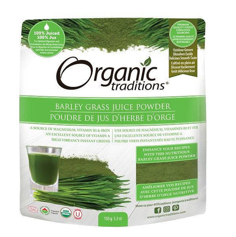 Expires June 2024 Clearance Organic Traditions Barley Grass Juice Powder 150 grams - YesWellness.com