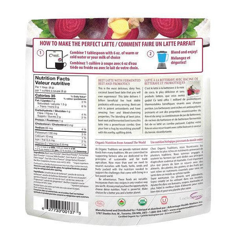 Organic Traditions Beet Latte with Fermented Beets and Probiotics 150g - YesWellness.com