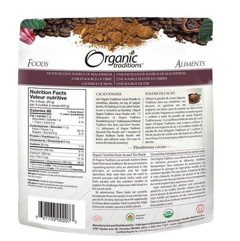Organic Traditions Cacao Powder - YesWellness.com