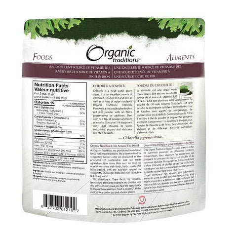 Organic Traditions Chlorella Powder 150 grams - YesWellness.com