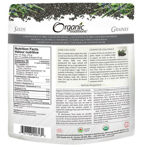 Organic Traditions Dark Chia Seeds - YesWellness.com