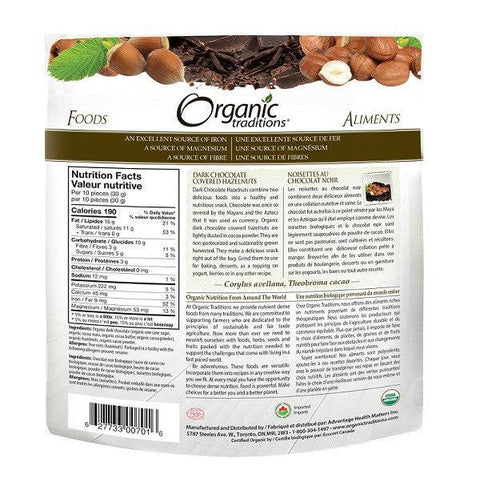 Organic Traditions Dark Chocolate Hazelnuts - YesWellness.com