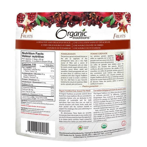 Organic Traditions Dried Pomegranates 100g - YesWellness.com